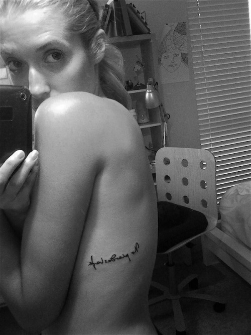 my first tattoo :). sorry that it's backwards b/c it's in the mirror.
