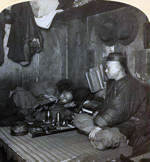 Reaching for the Out of Reach 4: Chinatown opium den, San Francisco, circa 1884. [ more from this project (info) ]