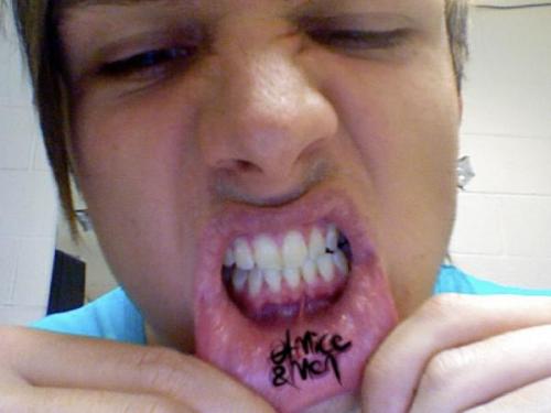 So thank you to radical kiba for the almost perfectly timed inner lip tattoo