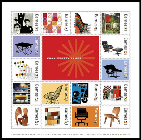 Charles + Ray Eames US Postage Stamps Eames postage stamps are now available 