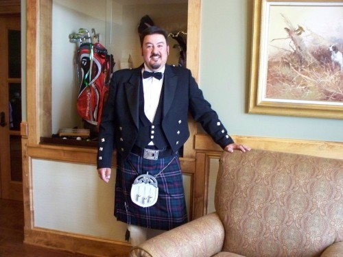 scotsman in kilt. We wore traditional Kilts and
