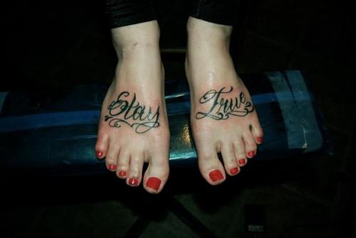 'Stay True' on my feet. Tattoo is dedicated to straight edge.