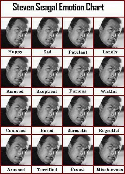 Seagal Emotion Chart. Steven Seagal Emotion Chart.