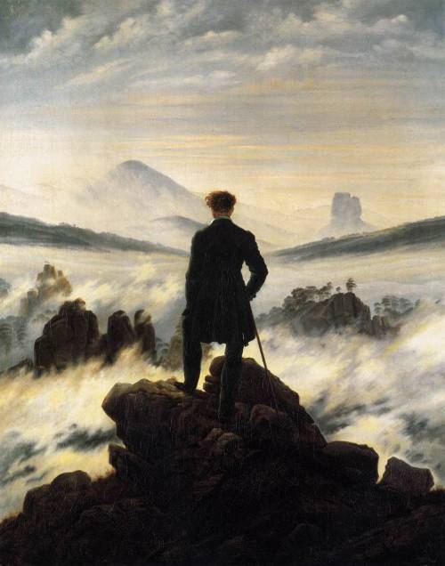 noelleh: grl-afraid: Wanderer Above the Mist by Casper David Friedrich, 1818
