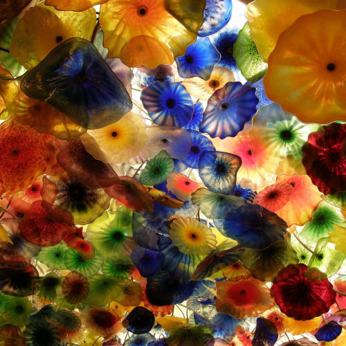 yesdreamer: Glass flower ceiling at The Bellagio Casino by Dale Chihuly 