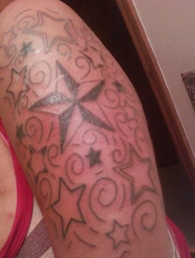 my cousins star half sleeve she got it just because lol