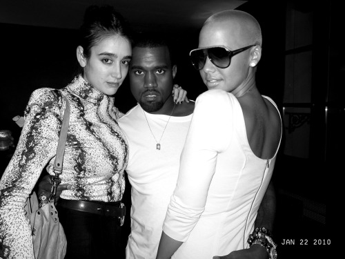Natacha Ramsay, Kanye West and Amber Rose at André & Lionel’s apartment with Vitaminwater on rue Charlot, Paris. Photo Olivier Zahm