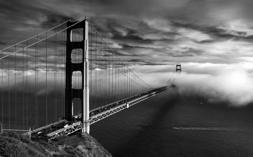 golden gate bridge black and white pictures. lack-and-white: