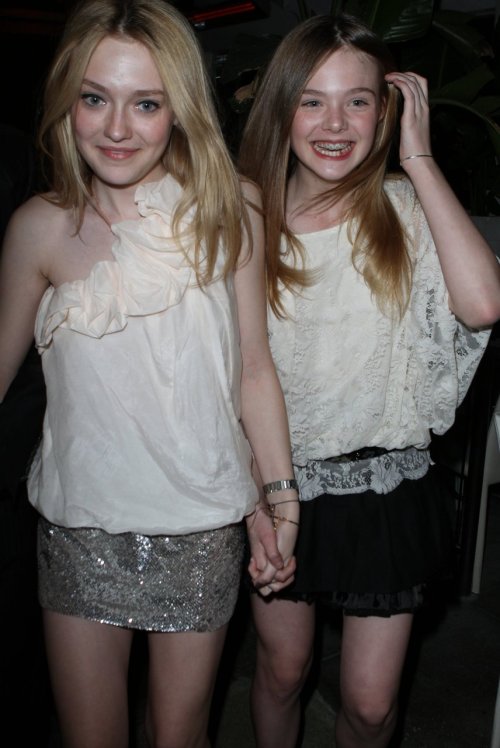 Dakota Fanning her sister Elle Fanning has an early party for her 16th 