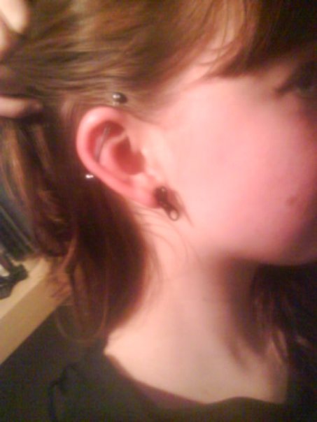 My first “proper” piercing. Scaffold/Industrial whatever you kids call it 