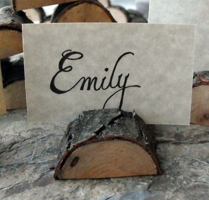 For those who can't DIY reclaimed branch as a rustic place card menu 