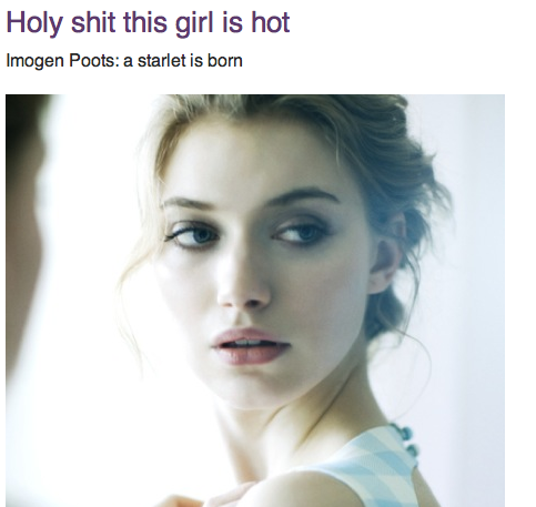 There's some moderately famous girl named Imogen POOTS
