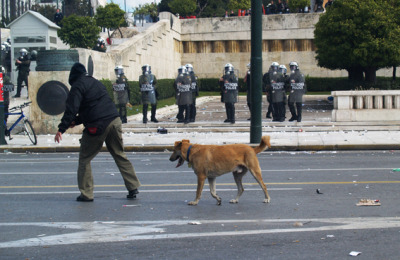 Action in front of Greek Parliament at Syntagma