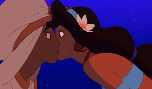 princess jasmine and aladdin kissing. #Aladdin #Jasmine #Disney