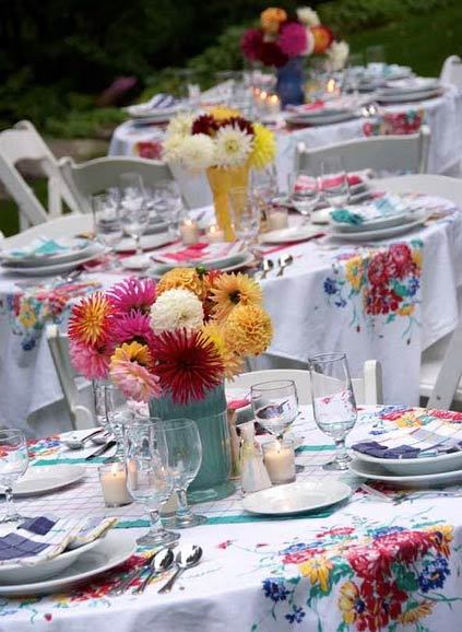 Flowers Modern Retro Wedding Decor Arrange colorful dahlias with bright 