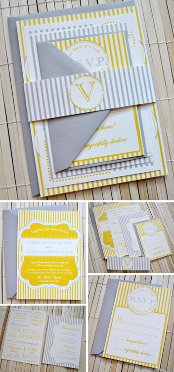 Wedding card ideas sweepmeup Grey and yellow is the best