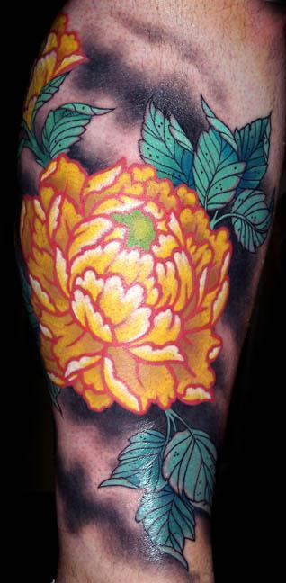 peony flower tattoo. Tagged: cory norrispeonyflower