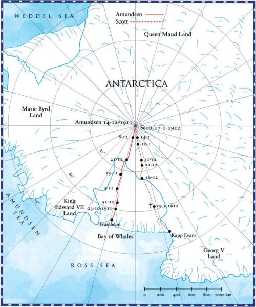 Expediciones al Polo Sur: Amundsen y Scott el 18 de Enero de 1912 Sir Robert Scott llega al polo norte, solo para encontrar que 33 días antes un explorador noruego llamado Roald Amundsen, había llegado y puesto la bandera en el centro del Polo, dando por sentado la derrota británica en un aspecto en el que llevaban ventaja: la exploración, y el polo era el útimo recondito a conquistarse a principios del siglo XX cuando el mundo se estaba comenzando a quedarse pequeño… Enjoy!