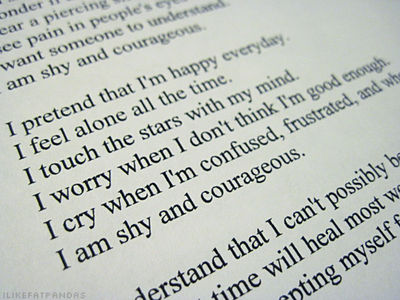 I am shy and courageous.