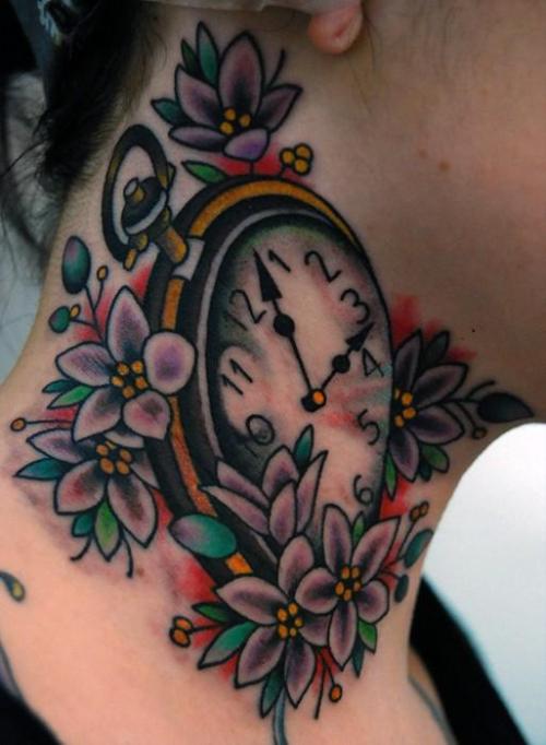 Tagged boy tattoo clock time flower flowers tuttiserra tutti serra