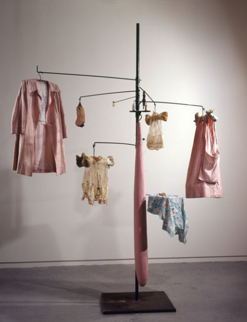 Louise Bourgeois
PINK DAYS AND BLUE DAYS, 1997Steel, fabric, bone, wood, glass, rubber and mixed mediaOverall: 117 x 87 x 87 inches (297.2 x 221 x 221&#160;cm)