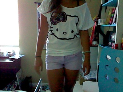 off the shoulder hello kitty shirts