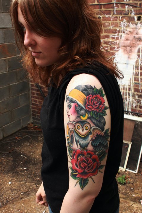 Posted 1 year ago Filed under tattoo bird owl flowers rose arm 