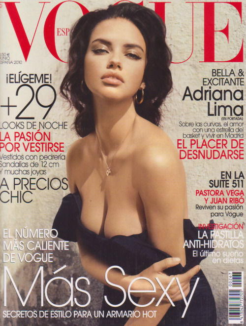 I want to draw this Adriana Lima for Vogue Spain June 2010 by Vincent 
