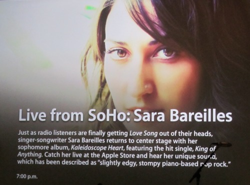 sara bareilles live. 09-07-10 Live from SoHo: Sara