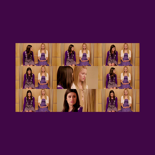 sparkagrace:  R: I’m so sorry. I fully understand if you want to beat me up. If you can, just try and avoid my nose.Q: I’m not mad at you. You just did what I wasn’t brave enough to do.  rachel/quinn (glee) 