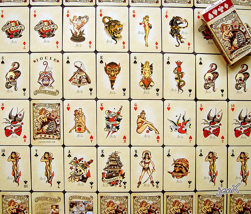 Sailor Jerry Playing Cards get grimwormser I want a deck like that oO