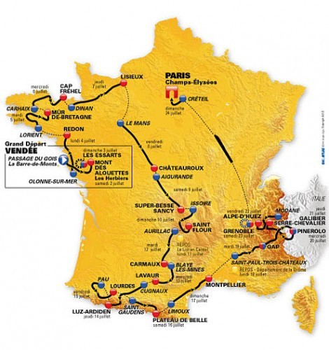 2011 tour de france route. Tour de France 2011 The route
