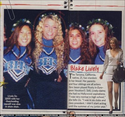 blake lively in high school. Jan 22. Cheering for her
