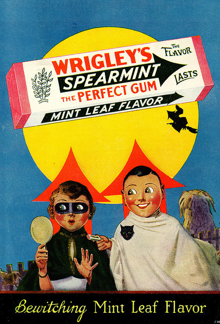vintage Wrigley 8217s Spearmint Gum Halloween Ad via Todd Franklin 