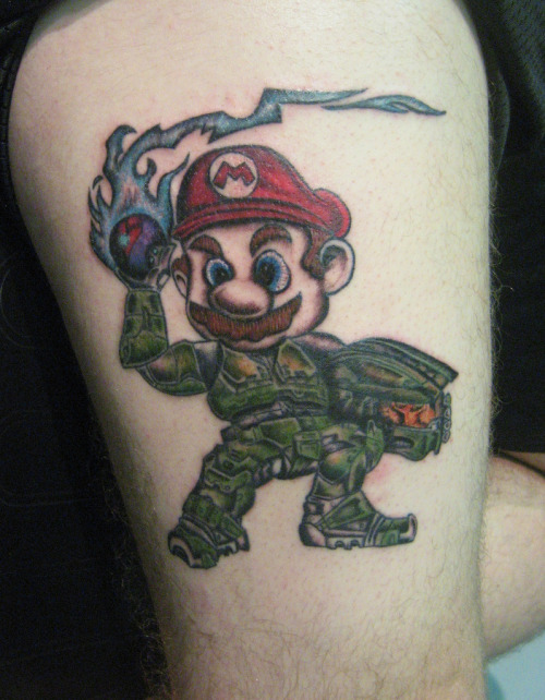 Mario/Spartan Tattoo. Posted November 9, 2010 at 9:08am