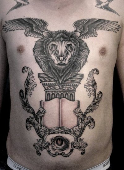 St Marks Lion (just color to go)- done by Ryan @ Fox Body Art, Collingwood, AUSTRALIA Reference to my heritage and homeland of Venice Italy
