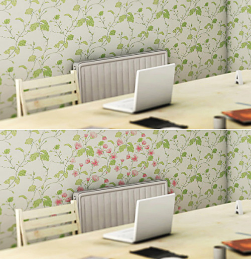 sweethomestyle:

parenthesized:designer shi yuan has created heat-sensitive wallpaper that changes images when exposed to higher temperatures.  what a fun way to bring a space to life! i love the way the flowers bloom when the radiator against the wall is turned on. 


Everyone should know that I have a sometimes crippling phobia of wallpaper..but this very cute!