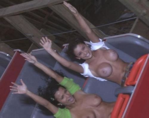 publicboobs girls flashing boobs on a rollercoaster