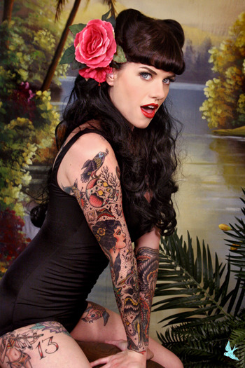 Tagged: pin up, pinup, brunette, hair, model, photography, tattoos, 