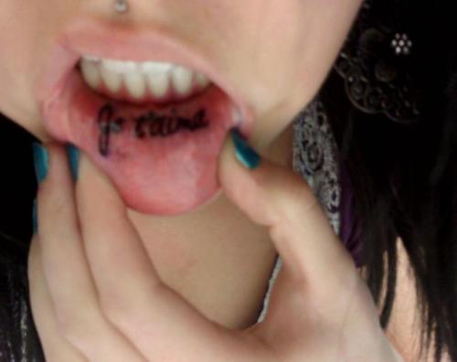 their inner lips tattooed inner lip tattoo