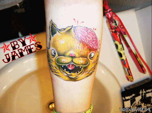drop dead tattoo. Kitty Brainz from Drop Dead