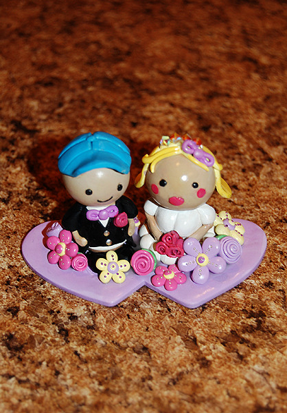 Custom cake topper for a wedding Not super thrilled with the way the dolls