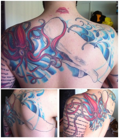 I keep seeing other people's versions of the squid vs. whale tattoo.