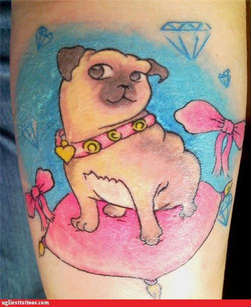 pug tattoo. funny pug for you