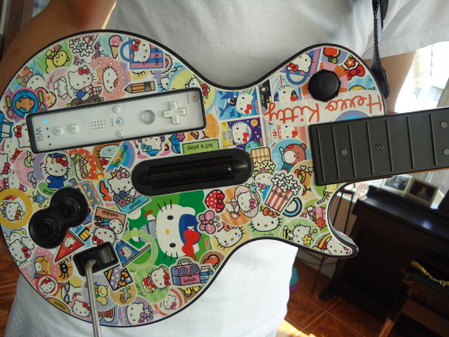 Hello Kitty Guitar. Custom Hello Kitty Guitar Hero