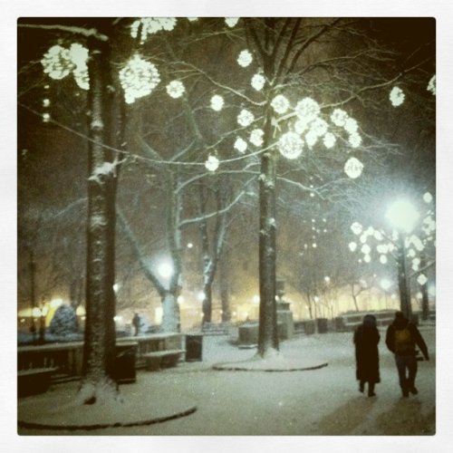 Rittenhouse Square Snow. Rittenhouse Square Park in the