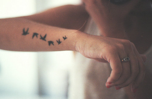  birds arm beautiful elegant tattoo flying