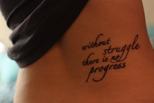  back quote tattoo words struggle progress
