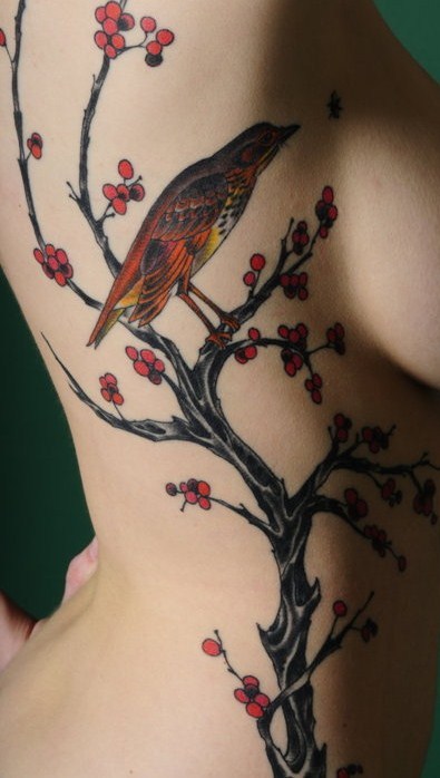 A pretty cherry blossom branch tattoo Tags Tattoos Pink Design