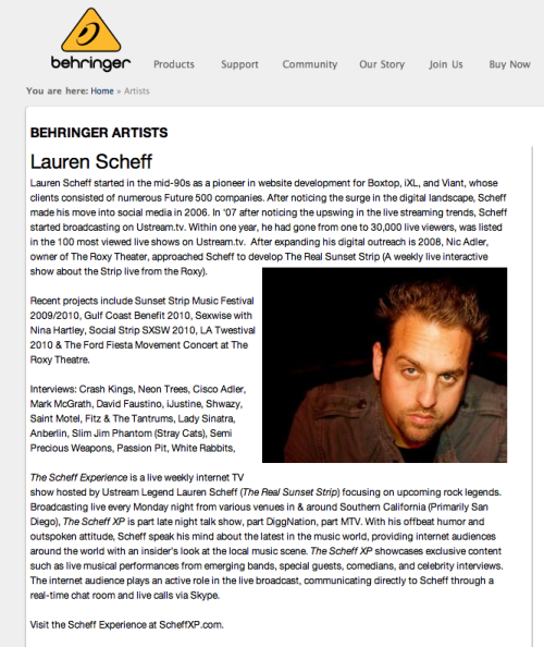 Nice little Producer Profile on @Behringer&#8217;s website about me&#8230